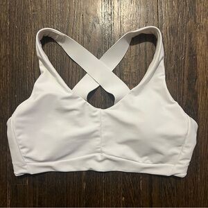 Athleta White Cross-Back Sports Bra